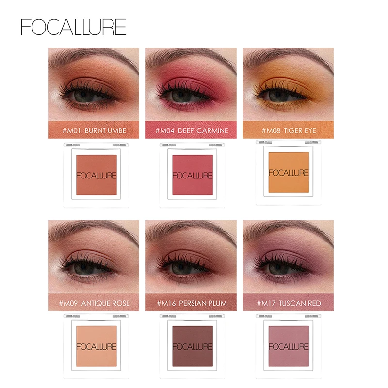 Focallure Matte тени для век одноцветные высокопигментированные голографические оттенки водонепроницаемые тени для век