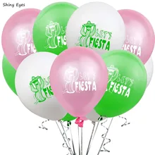 Shiny Eyes 10pcs 12inch FIESTA Balloons Cactus Spanish Happy Birthday Feliz Cumpleanos Giant Balloon Baby Shower Summer Party feliz feliz aburrimiento