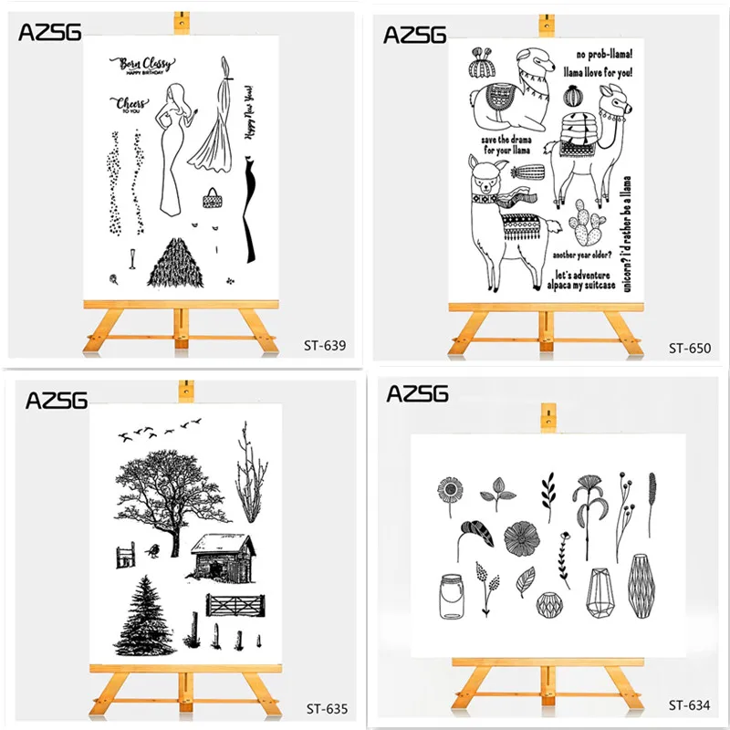 

AZSG Little Mermaid Stamps for Scrapbooking Transparent Silicone Rubber Seal DIY Photo Album Decorative Card Chapter 11*16cm