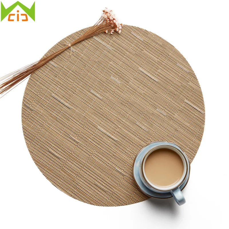 WCIC PVC Table Mats for Dining Table Round Drink Coasters Kitchen Table Mat Decorative Place Mat Bowl Pads Insulation Placemats