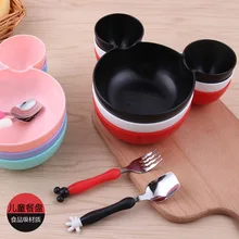 Kids Bowl Dinnerware set Cartoon Creative Plate child Plastic Tableware Lovely Lunch Tray Dishs AA