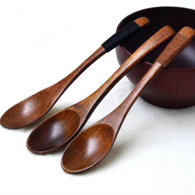 15-3cm Wooden Spoon Soup Coffee Dessert Ice Cream Cake Spoons Kids Tableware (1)