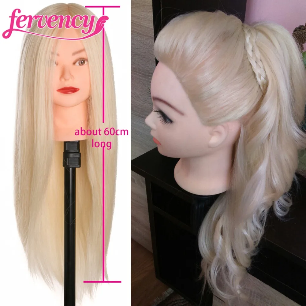 60 % Real Human Hair 60 cm Training Head blonde For Salon Hairdressing Mannequin Dolls professional styling head can be curled 60 % Real Human Hair 60 cm Training Head blonde For Salon Hairdressing Mannequin Dolls professional styling head can be curled