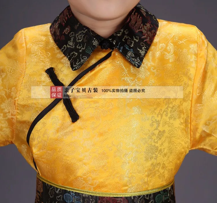 Китайский костюм для мальчика китайский малыш халат Hanfu одежда Детский костюм с Hat 100-160 см