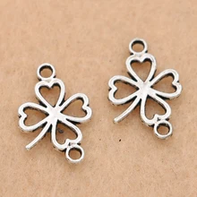 Kjjeel 15 шт. античный посеребренный цветок Клевер разъем для изготовления ювелирных изделий браслет аксессуары DIY ювелирных изделий 11 мм