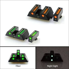 Novo tático de fibra óptica frente e traseira vermelho/ponto verde mira caça visão noturna riflescope para glock