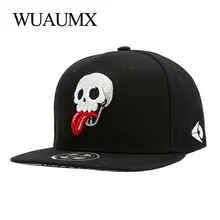 Wuaumx Snapback Кепки s Для мужчин Для женщин вышивка череп язык Бейсбол Кепки хип хоп кости на кнопках сзади шляпа кепка с прямым козырьком визор бейсболка мужская бейсболка женская бейсболка с прямым козырьком кепка
