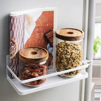 

Refrigerator Rack Side Shelf Fridge Storage Rack Iron Storage Shelf Household Magnetic Cabinet Door Mount Kitchen Goods Holder