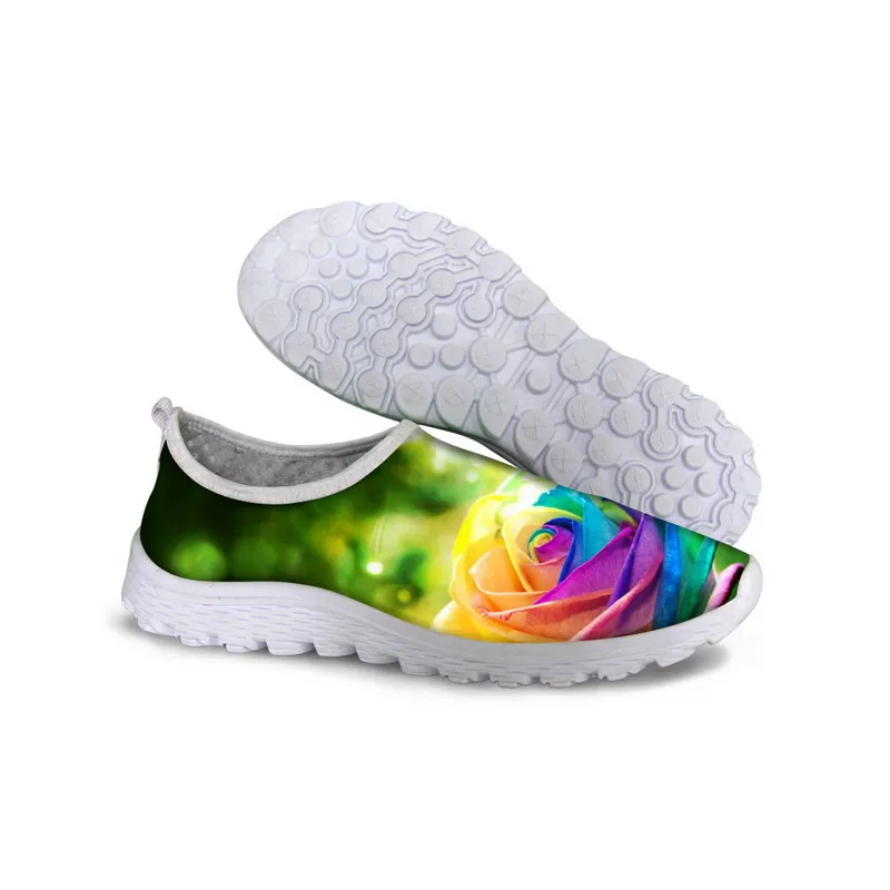 

ELVISWORDS Summer Flower Mesh Shoes Woman Breathable Ladies Casual Shoes Lightweight Slip On Flats Women Walking Sneakers Female