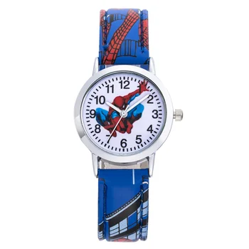 

Children SpiderMan Watch 2019 New Stylish Kids Cute Cartoon Wristwatch Leather Watchband Casual Students Clock