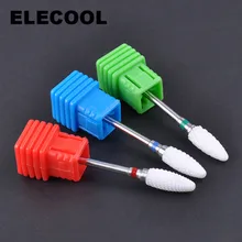 Elecool 1 шт. дрель для ногтей керамическая головка для стопы ногтей бит искусство электрическое сверло для салона пилка для маникюра инструмент для дизайна ногтей белый