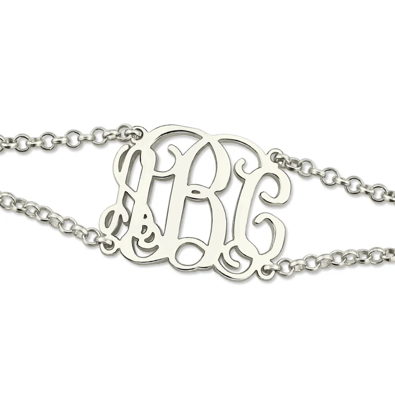 Aliexpress Ailin Sterling Silver Monogram Bracelet With Aliexpress Ailin Sterling Silver Monogram Bracelet With Double Chain Initial For Women Best Gift Friends From Reliable
