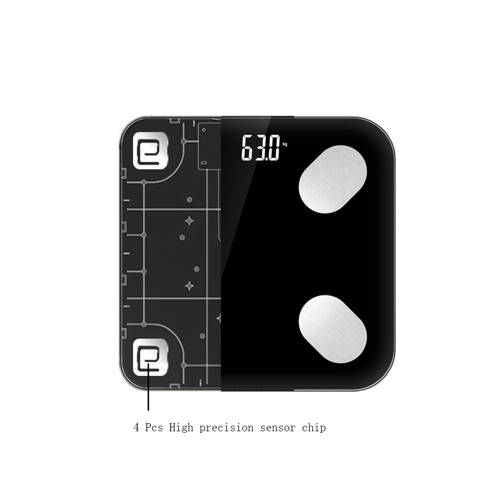 Bluetooth Body Fat Scale-Smart BMI Scale цифровые беспроводные весы для ванной, анализатор состава тела с приложением для смартфона