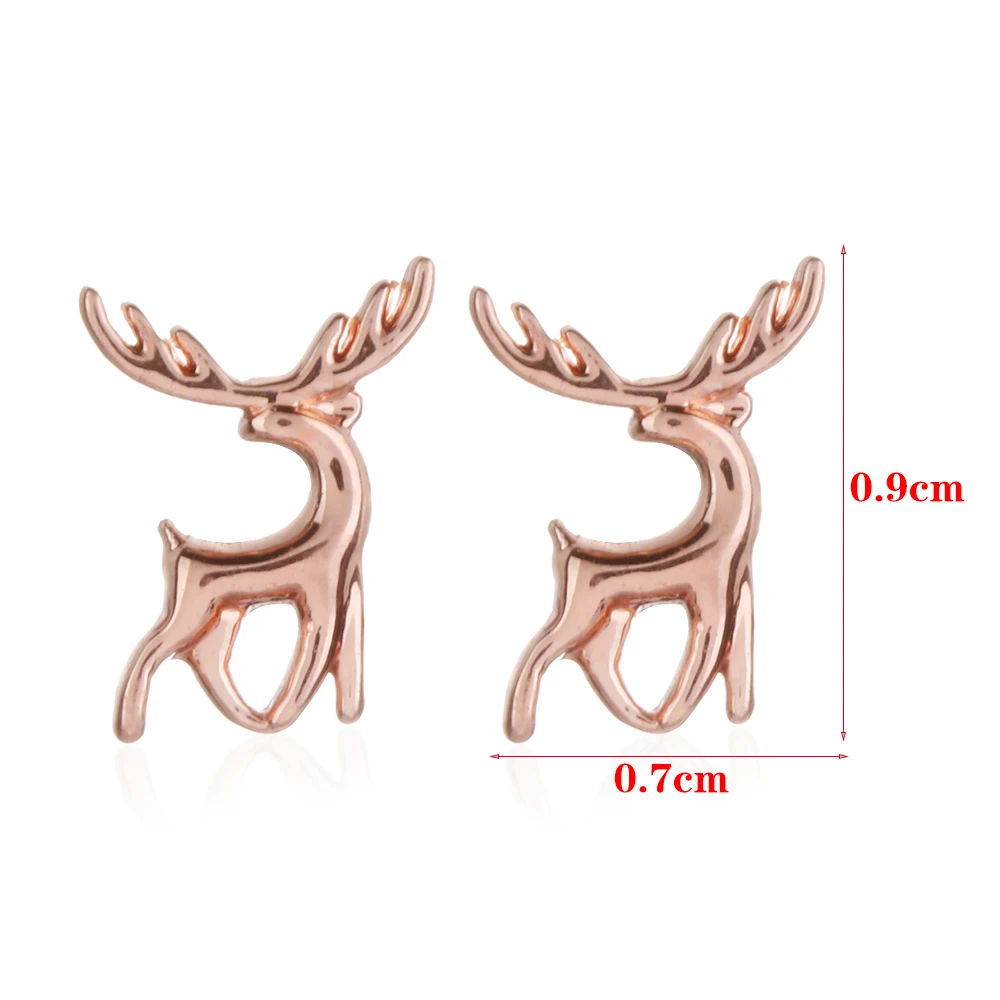 1 пара, рождественские серьги-гвоздики с оленями для женщин, стразы, серебро, розовое золото, серьги-гвоздики с оленем, очаровательный подарок, модное рождественское ювелирное изделие