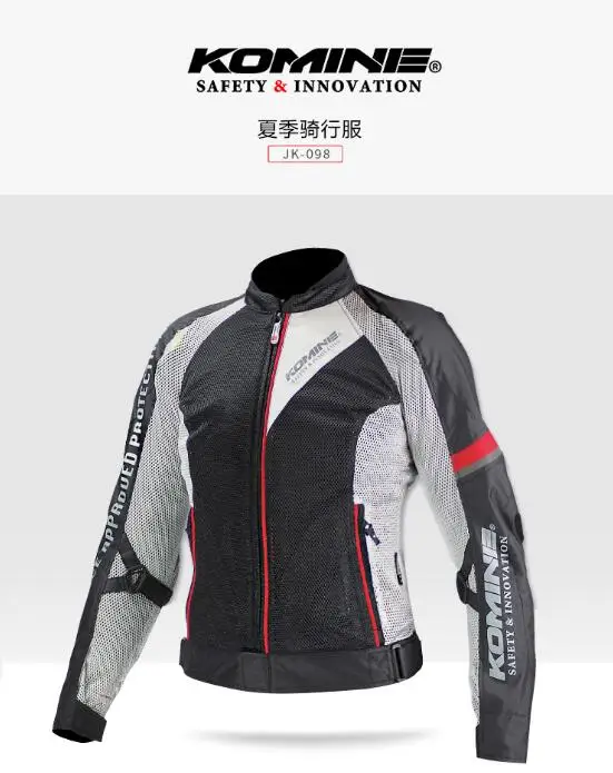 Motorcycle Jacket For KOMINEJk-098 Mesh Juitable Spring And Summer Windproof Cool Autumn Riding Suit With Protective Gear
