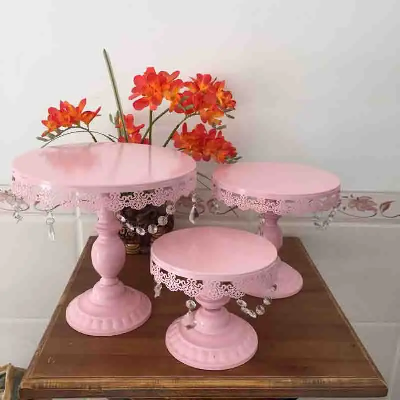 Белый свадебный торт стенд набор 13 шт. кекс стенд посуда форма для выпечки приспособления для выпечки тортов жаропрочная посуда набор вечерние столовые приборы - Цвет: 3pcs pink