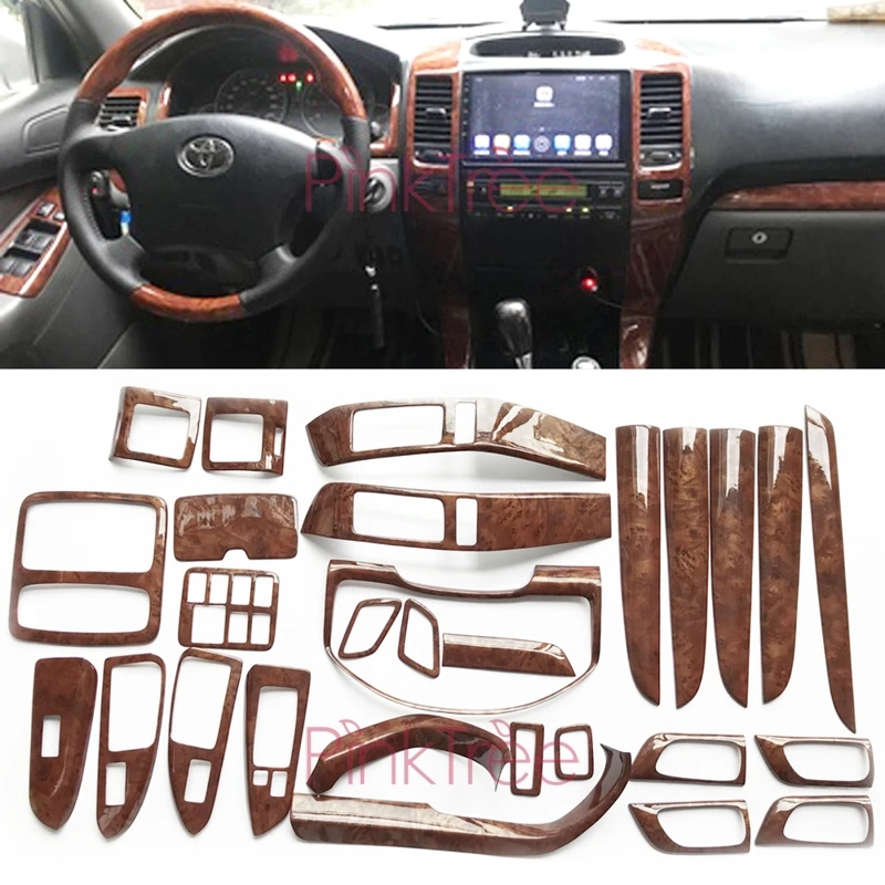 

Wooden Interior Cover Trim Decoration for Toyota Land Cruiser 120 Prado J120 2003 2004 2005 2006 2007 08 2009 Styling Accessory