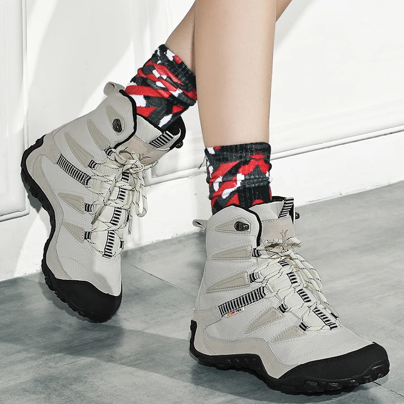 Skup XIANG GUAN high top lover śniegowe buty czarno białe buty trekkingowe marki sznurowane mężczyźni outdoor wspinaczka trampki