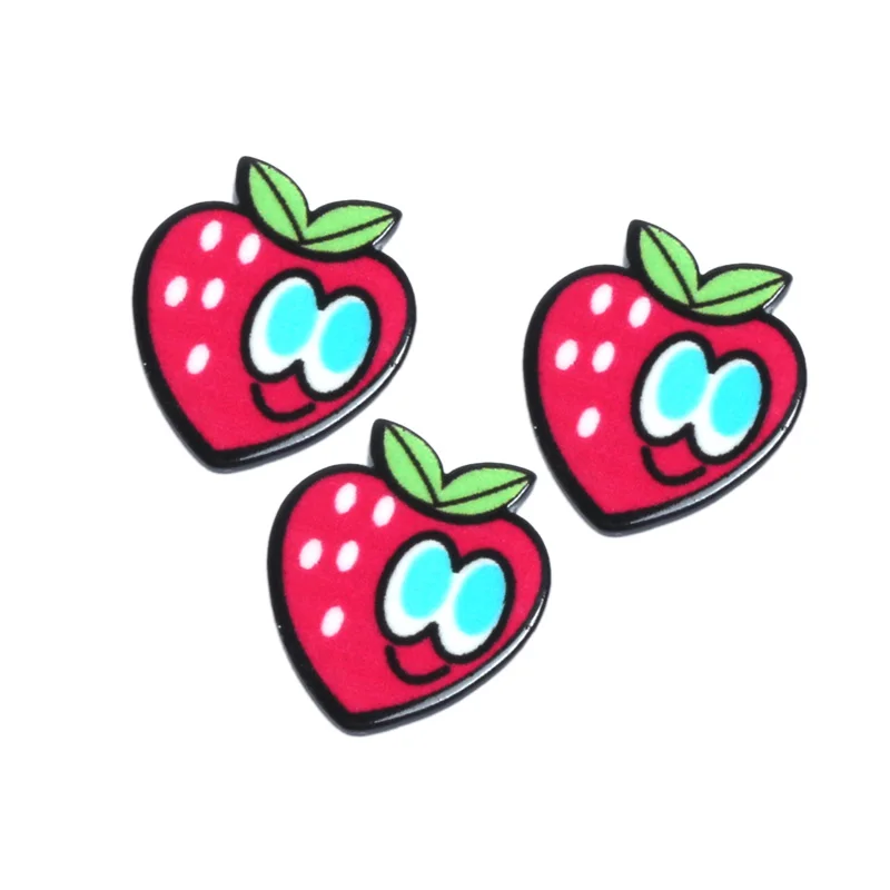 30pcs Acrylic Cherry Smile Decoration Crafts Cabochon Flatback Scrapbooking For Embellishments