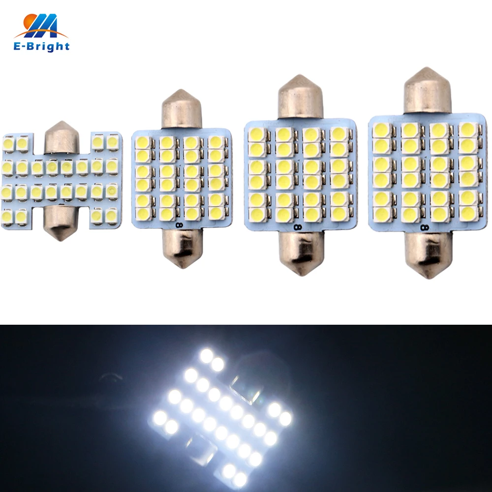 

YM E-Bright 50Pcs Festoon Light 1210 3528 24 SMD 24Led 31mm/ 36mm/39mm/41mm Dome Lamp Instrument Light Reading Light Side Light