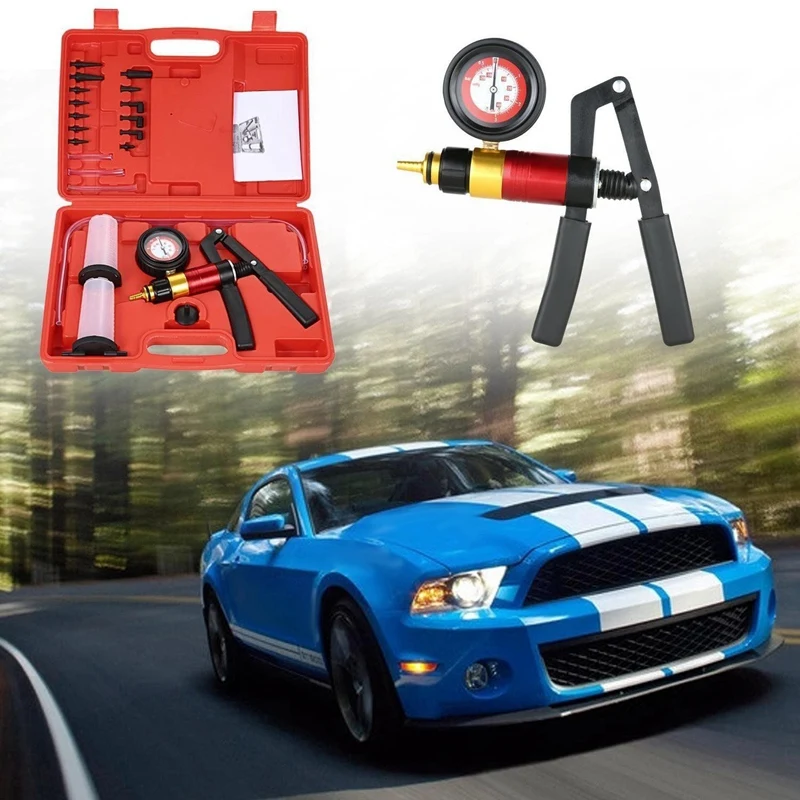 

21Pcs Handheld Vacuum Pump Set Tester For Automotive With Adapters Brake Bleeder Test Kit