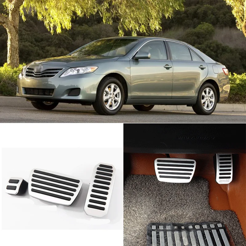 

A Set Aluminium Non Slip Foot Rest Fuel Gas Brake Pedal Cover For Toyota Camry/Highlander/Land Cruiser/ Prado