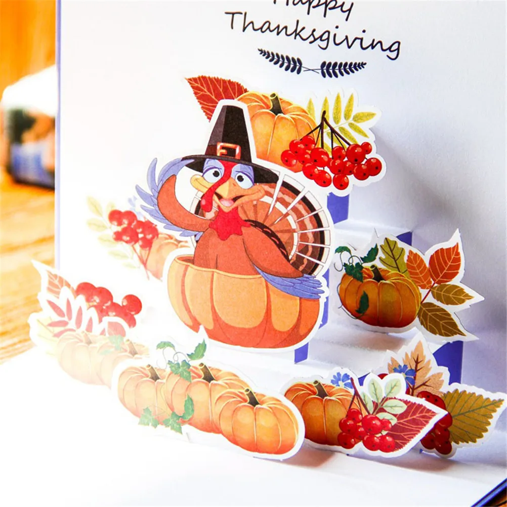 Halloween Pop Up Card Pumpkin Card 3D Colorful Printing Postcard Laser Cutting Envelope Hollow Carv - 32920000956