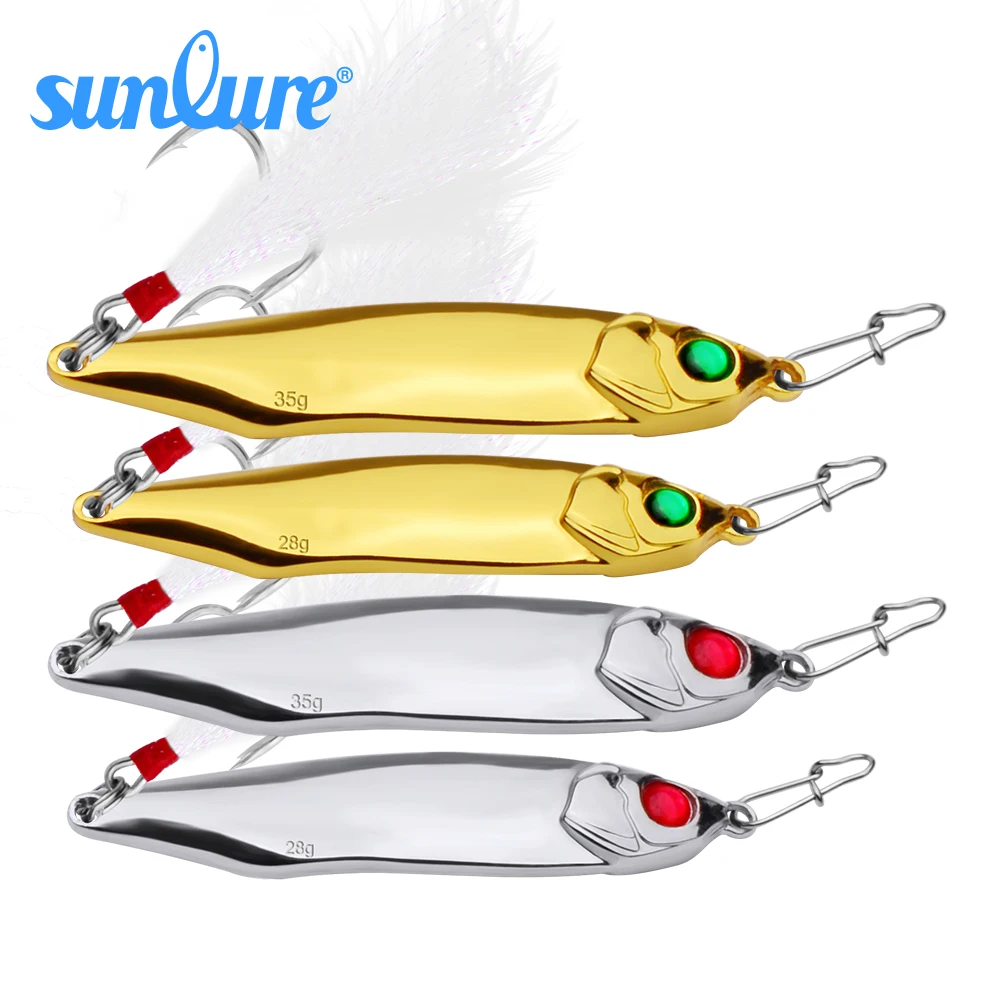 1PC Spoon Lure 10G/15G/20G/28G Metal Fishing Bait 2 Colors Spoon Bass