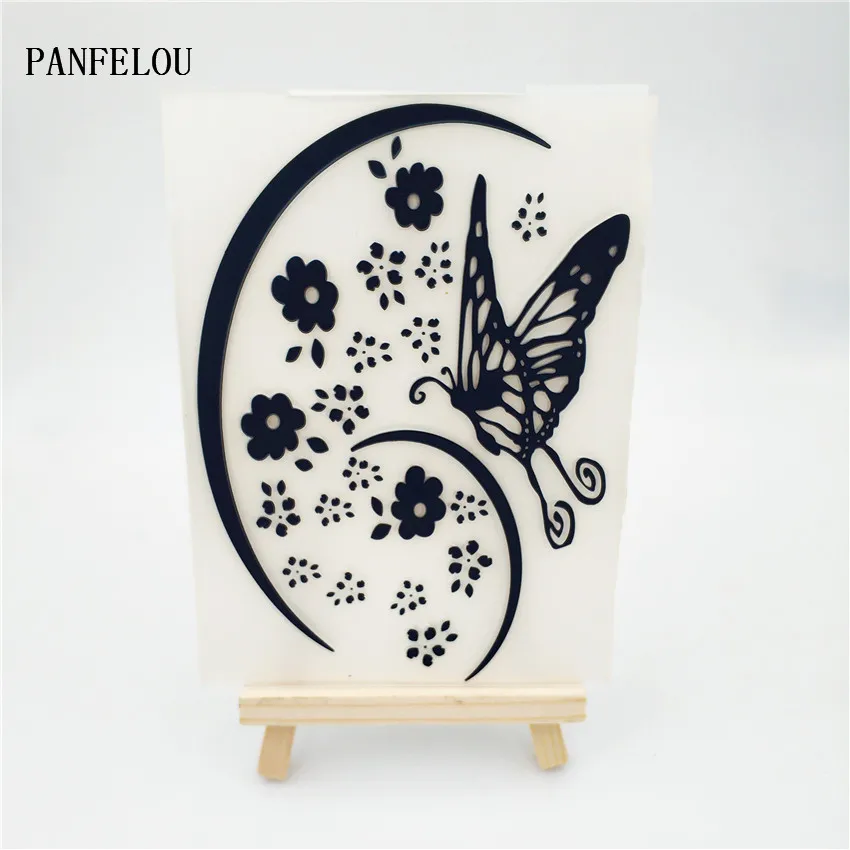 

PANFELOU Butterfly bush Embossing folders Plastic For Scrapbooking DIY Template Fondant Cake Photo Album Card Making