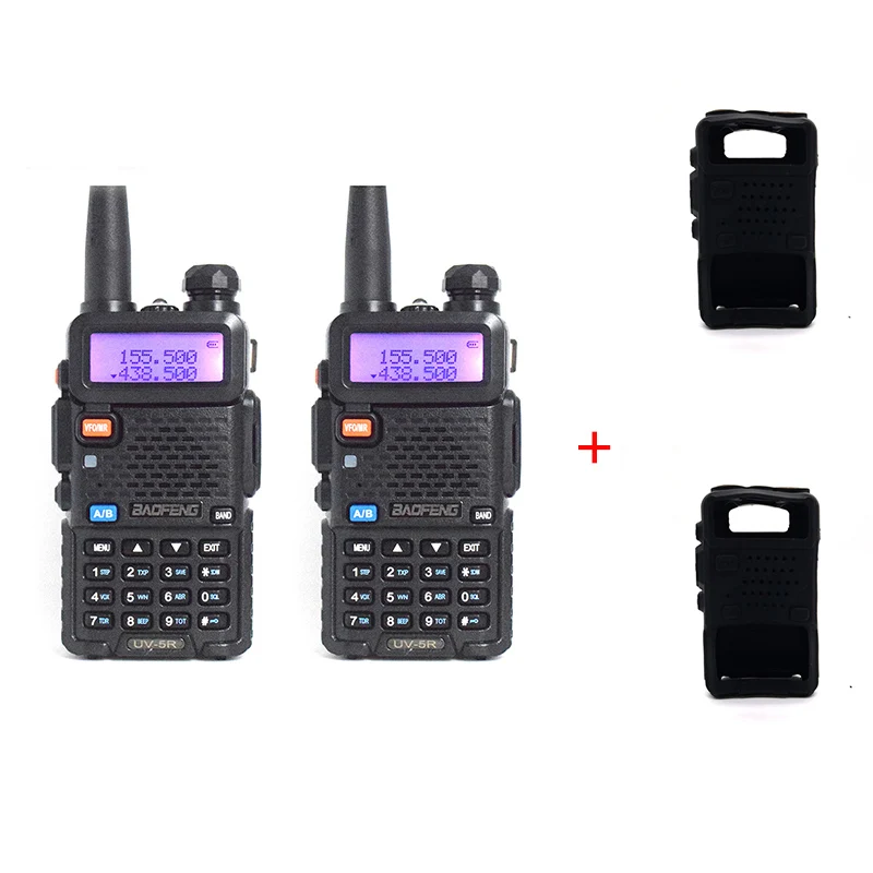 2 шт. BaoFeng UV-5R walkie talkie Профессиональный CB радио приемопередатчик baofeng UV5R 5 Вт двухдиапазонный радио VHF& UHF портативный двухстороннее радио - Цвет: Option1