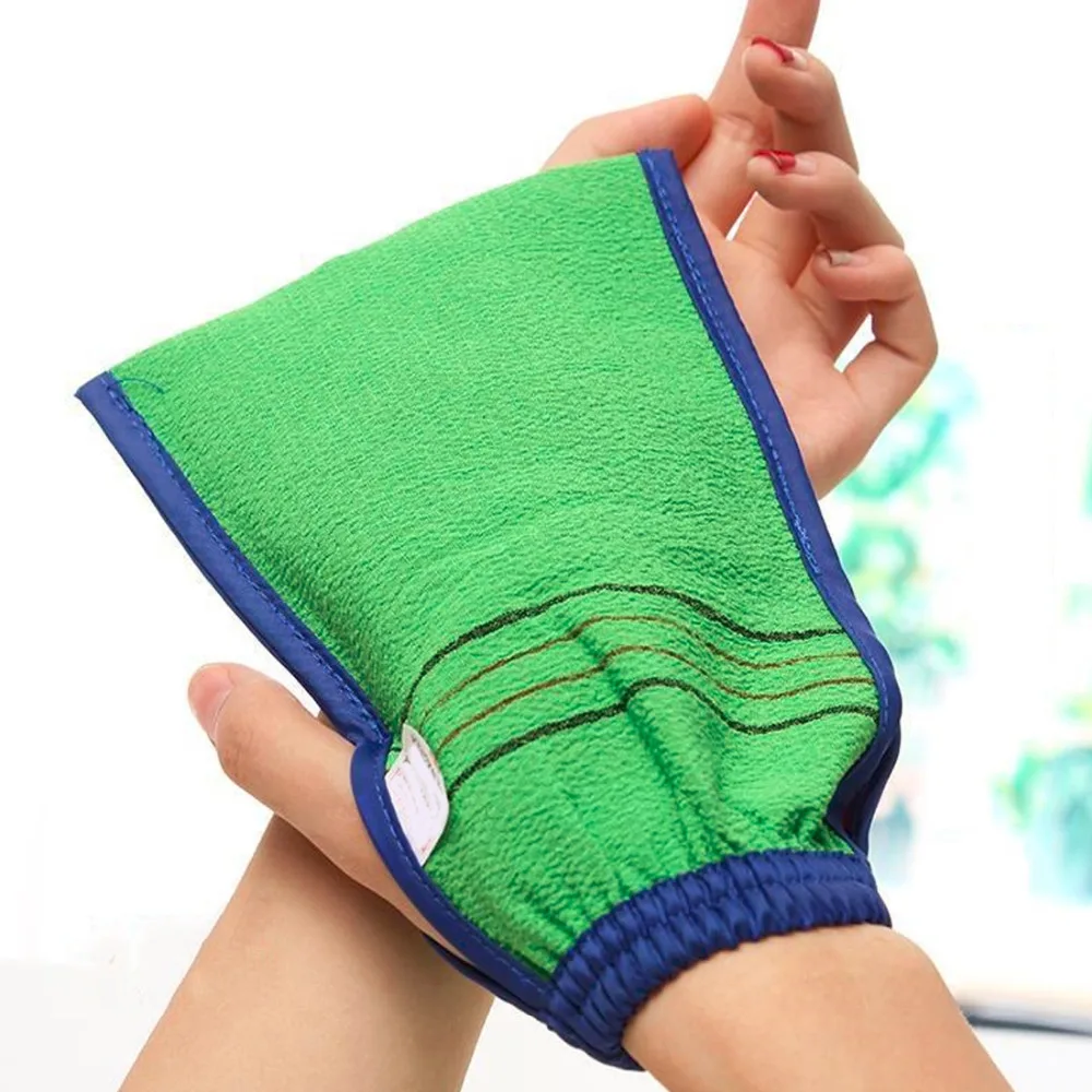 

New Random Color Shower Spa Exfoliator Two-sided Bath Glove Body Cleaning Scrub Mitt Rub Dead Skin Removal