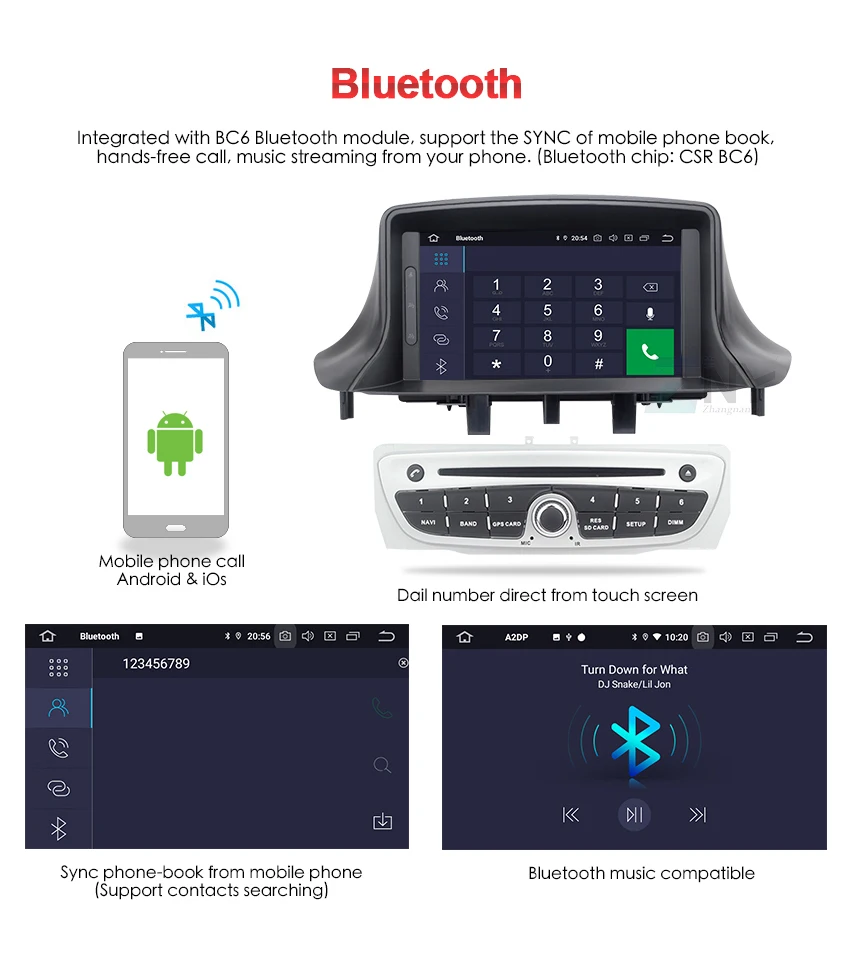 Top 7" IPS Android 8.0 Car GPS Stereo For Renault Megane 3 Fluence Auto DVD Radio FM RDS WiFi Audio Video Multimedia Backup Camera 9