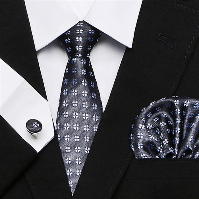 Мужской галстук, шелк, красный узор в клетку, жаккардовый тканый галстук+ носовой платок+ запонки, наборы для официальных мероприятий, свадебная деловая вечеринка - Цвет: S13