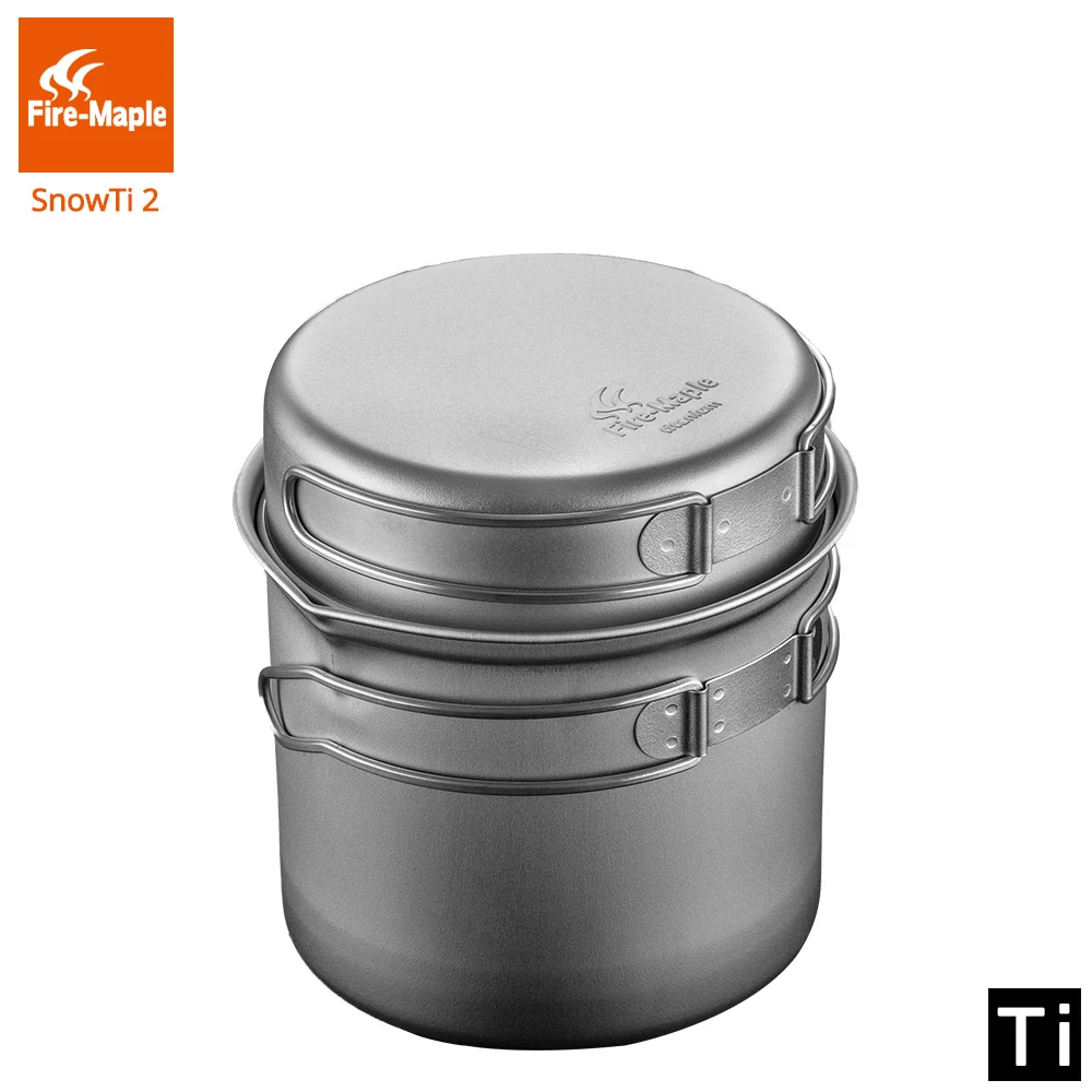 Fire Maple snowti 2 nieve portátil titanio 0.9L camping al aire libre y 0.28L sartén ultraligero camping ollas conjunto FMC-ST2
