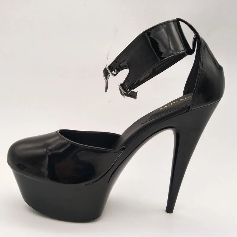 Printemps Cm Chaussures Plates Talons 15 automne D061 Verni formes En Tête Mariage d058 Ronde Pompes Cuir Mince Laijianjinxia De Femmes Dames Hauts fBqw6xw05