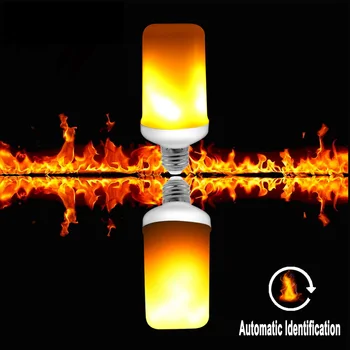 

E27 E26 Simulation Flame Effect LED Bulb Corn light Emulation Fire Flicker Burning Decoration Lamp 3 Modes+Gravity Sensor