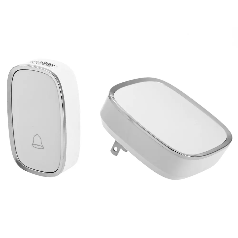 Plug in Wireless Doorbell Kit Remote Push Button Door Chime with 36 Chimes 4 Level Adjustable