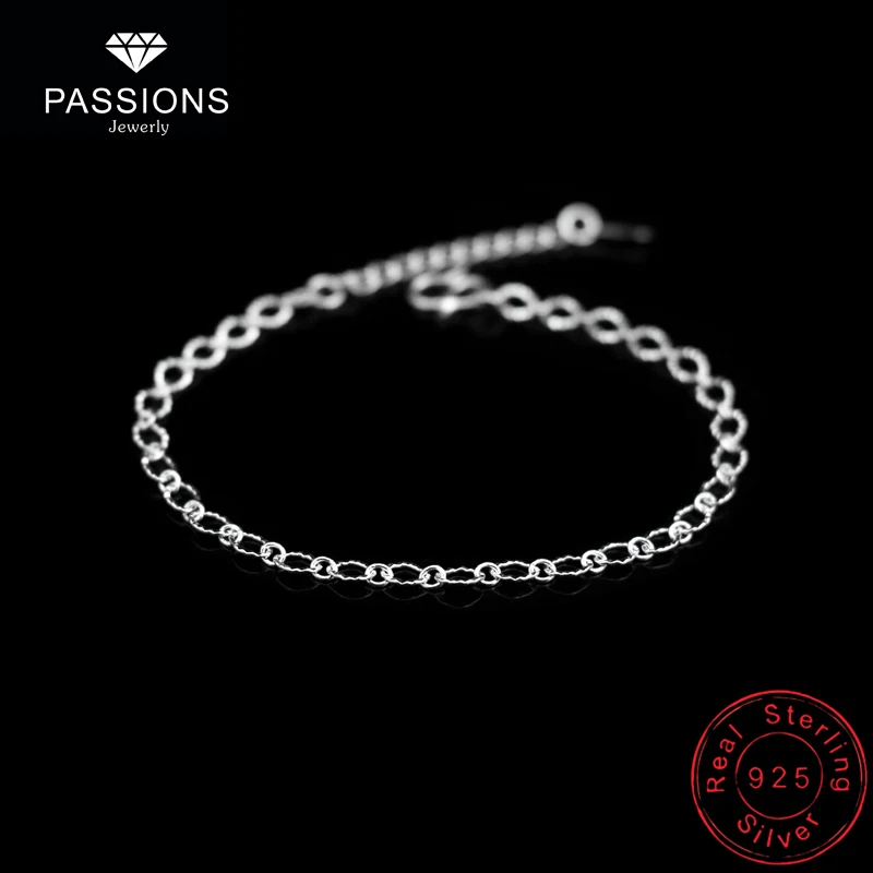 

New Fashion Exquisite Small Egg Shaped Chain Bracelet 925 Sterling Silver Plate Simple Link Chain Bracelets For Women Jewelry
