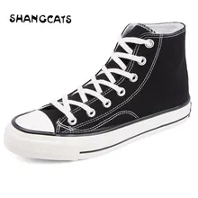 Вулканизированная обувь; Мужская парусиновая обувь с высоким берцем для женщин и мужчин; пара дышащих кроссовок на шнуровке; Желтые Теннисные туфли на плоской подошве; masculino adulto