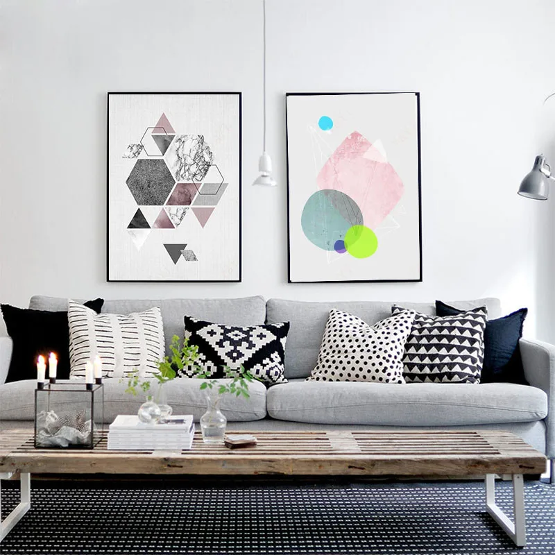 Haochu مكتب ديكور المنزل قماش اللوحة مجردة الهندسة أريكة جدار الفن صورة سند مدخل غرفة المعيشة ممر الإمدادات Haochu مكتب ديكور المنزل قماش اللوحة مجردة الهندسة أريكة جدار الفن صورة سند مدخل غرفة المعيشة ممر الإمدادات