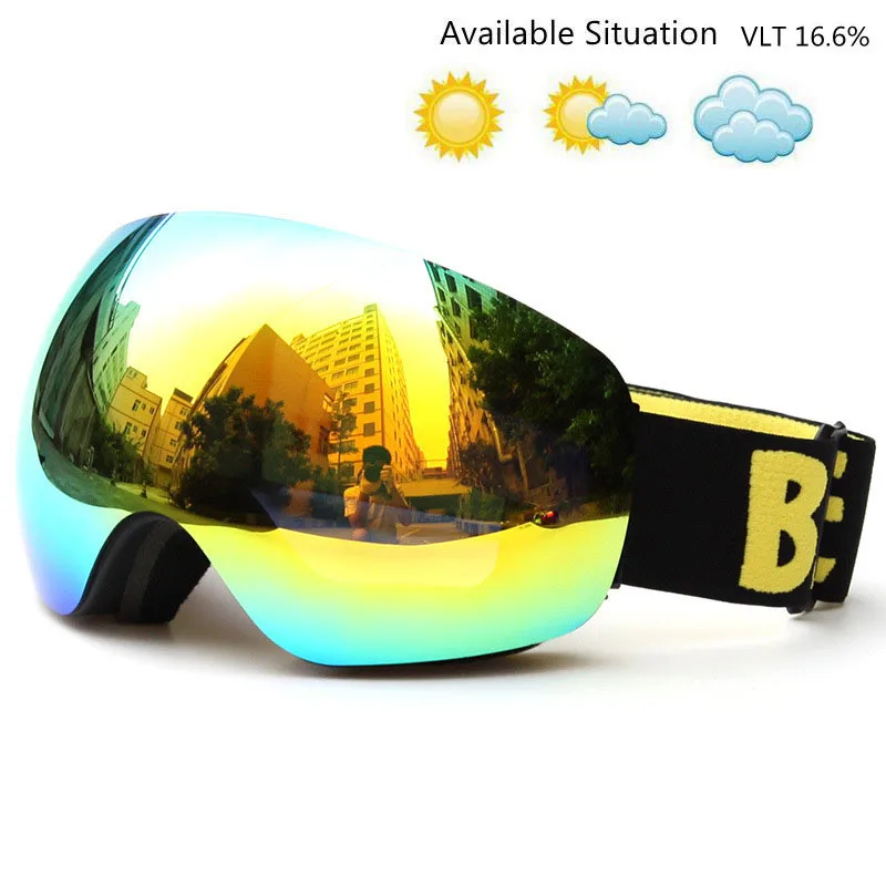 تزلج نظارات كبيرة كروية UV400 حماية مكافحة الضباب على الجليد نظارات التزلج للرجال النساء على الجليد نظارات التزلج الثلوج نظارات تزلج نظارات كبيرة كروية UV400 حماية مكافحة الضباب على الجليد نظارات التزلج للرجال النساء على الجليد نظارات التزلج الثلوج نظارات