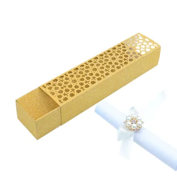 

Glitter gold paper laser cut wedding invitation box party favors wedding