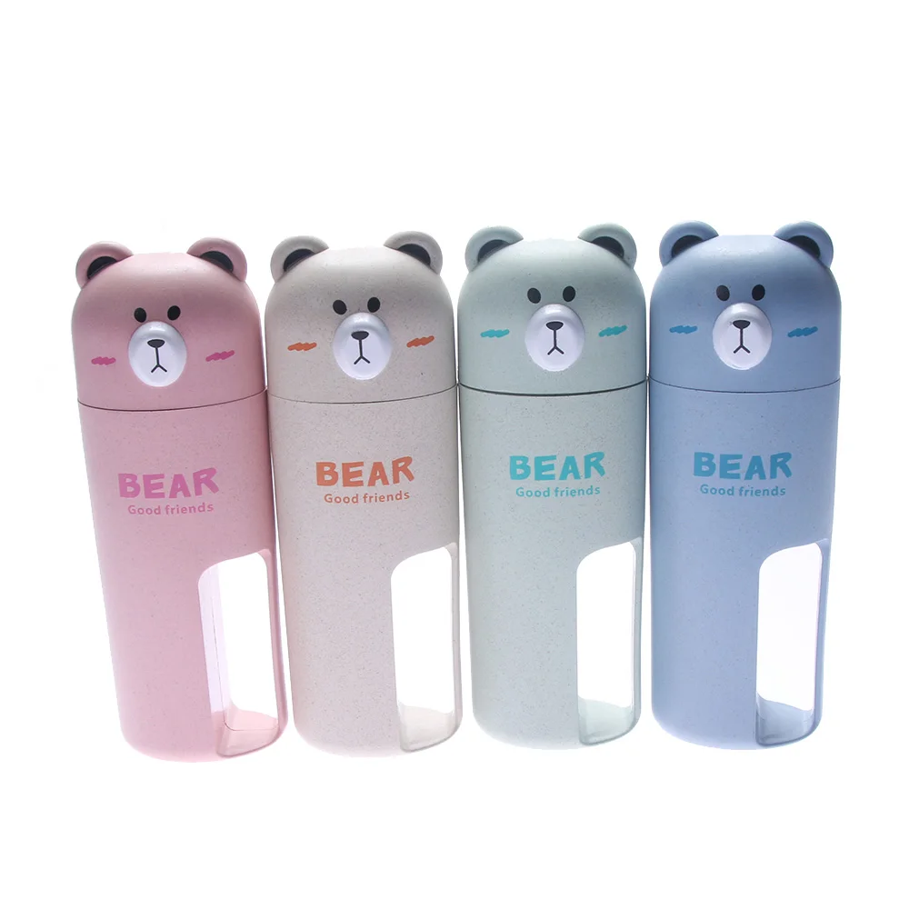 

Cartoon Toothbrush Set Toothpaste Holder Wash Organizer Cup with Toothbrush Traveling Bathroom