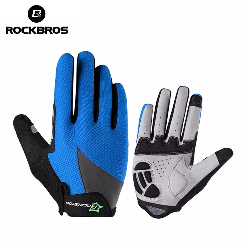 

ROCKBROS Outdoor Sports Touch Screen Gloves Breathable MTB RoadBike Gloves Full Finger Mountain Bicycle Glove For Cycling Riding