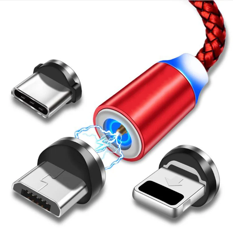 

1M Magnetic Micro USB Cable LED Magnet Charger Cord For Samsung S4 S5 S6 S7 Edge Magnetic Cable Micro USB Charging Cables