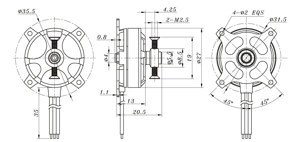 1 шт. Sunnysky X2204 KV1480/KV1800 бесщеточный двигатель для радиоуправляемого вертолета самолета квадрокоптера