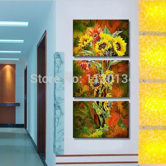 

High-end home decoration sunflower flowers 3pcs/set diy diamond painting full rhinestone triptych new style CX735