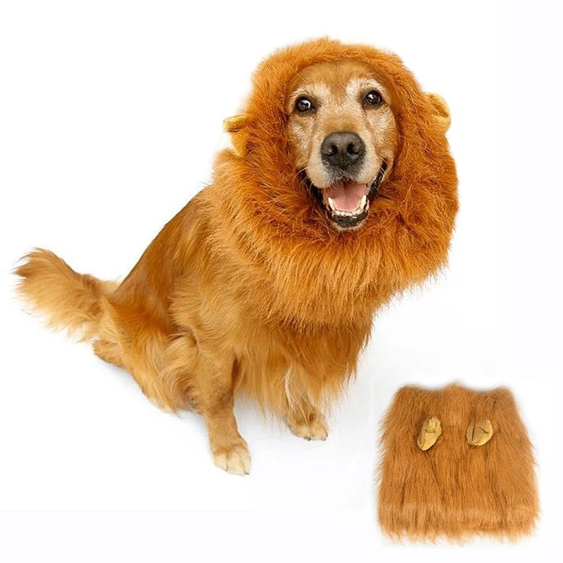 かわいいライオンかつら帽子中 大型犬ライオンたてがみ衣装犬ファンシー髪犬服ペットフェスティバルコスプレパーティー 犬のアクセサリー Aliexpress