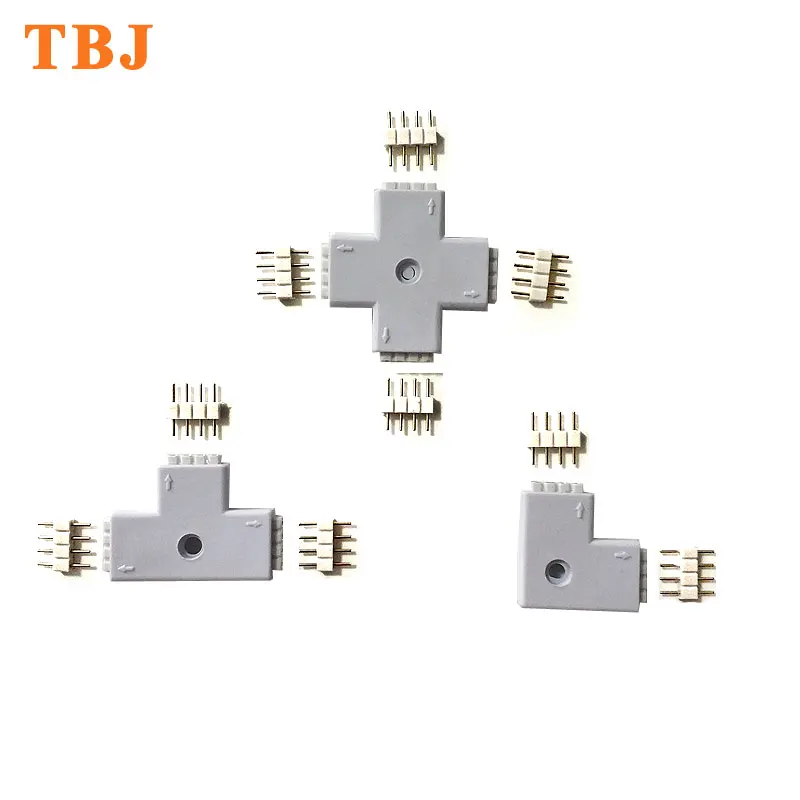 

4Pin 5Pin LED Connector with needles L X T Shape Corner Connection For RGB RGBW LED Strip Light