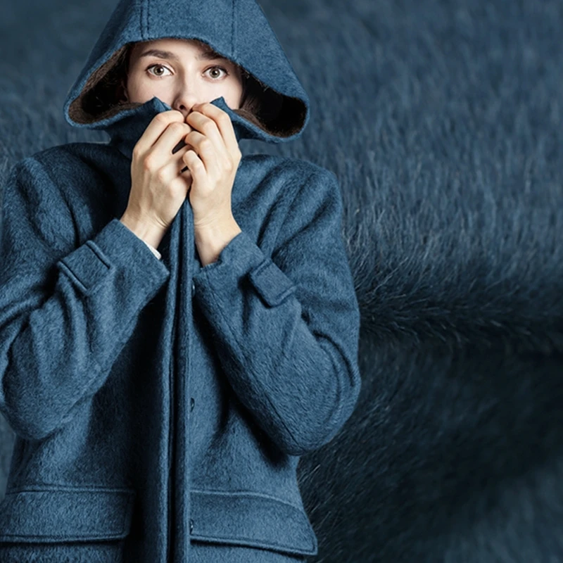 

Limited the tail single blue bel-colored woolen single - sided albaca fabric for coat patchwork tissu telas tecidos tecido DIY